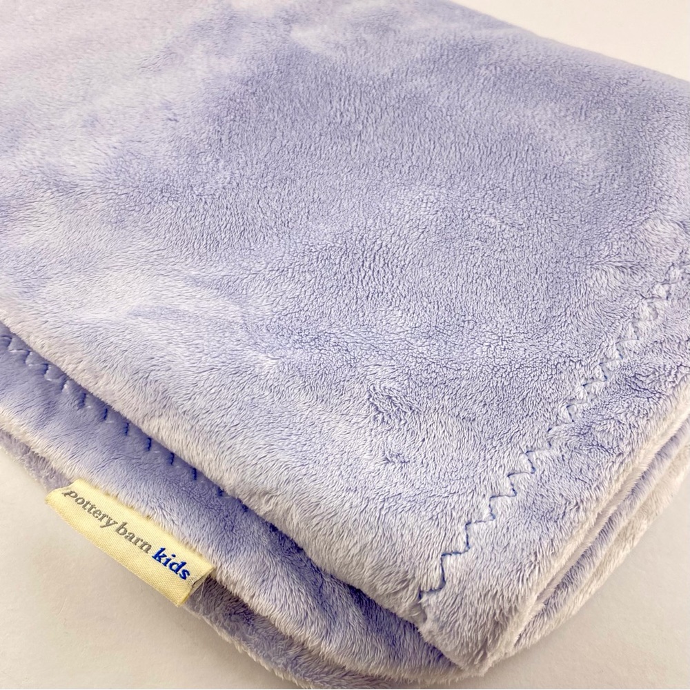 Pottery Barn Kids Light Blue/White Blanket 30 x 40 in Double Thickness Fleece